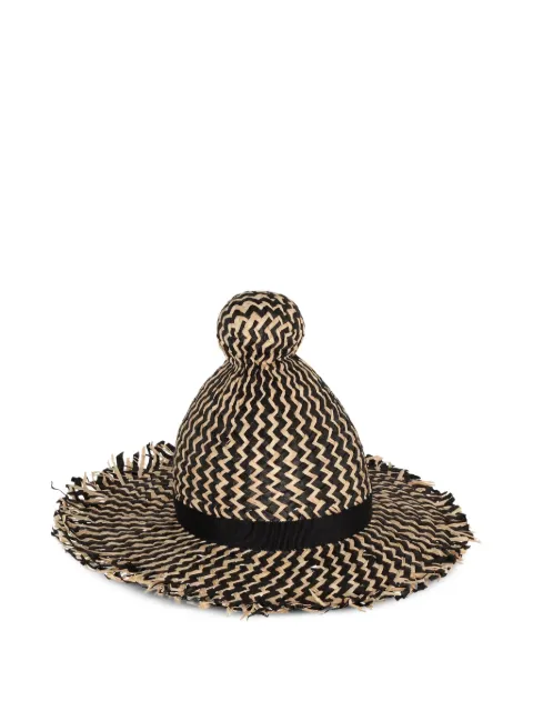 Henrik Vibskov Garden zigzag-woven straw hat Black SS26KEYS908