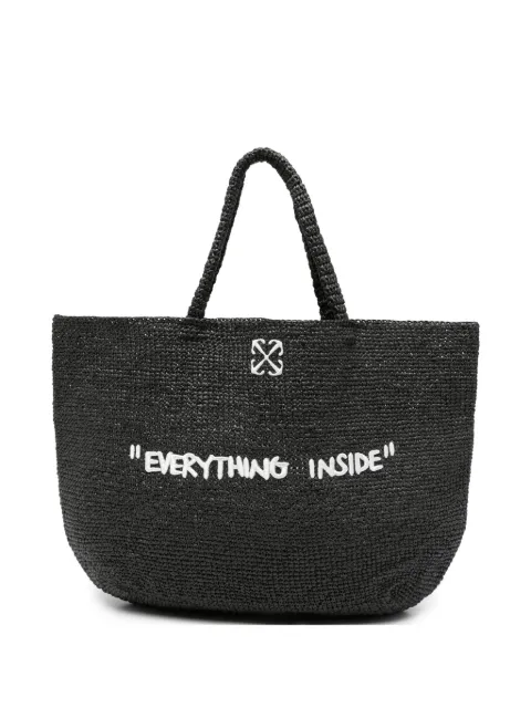 Off-White Jitney arrows-motif woven tote bag Black OMNA20VC99FAB0011001