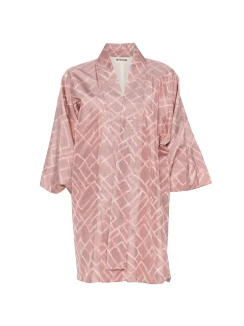 A.N.G.E.L.O. Vintage Upcycling geometric-pattern kimono Pink AU250BFE