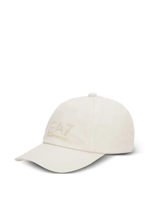 Ea7 Emporio Armani crystal-embellished logo-print cap Neutrals 7W000327AF13009
