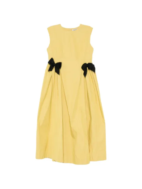 Parlor bow-detail sleeveless midi dress Yellow 201613