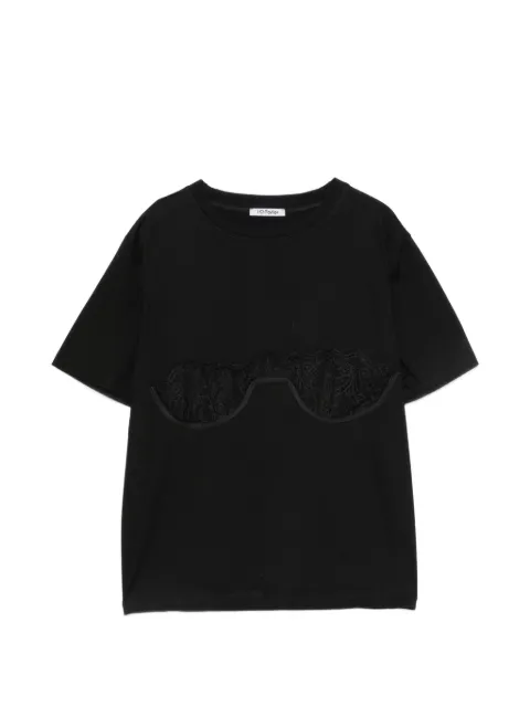 Parlor lace-appliqué T-shirt Black 202611