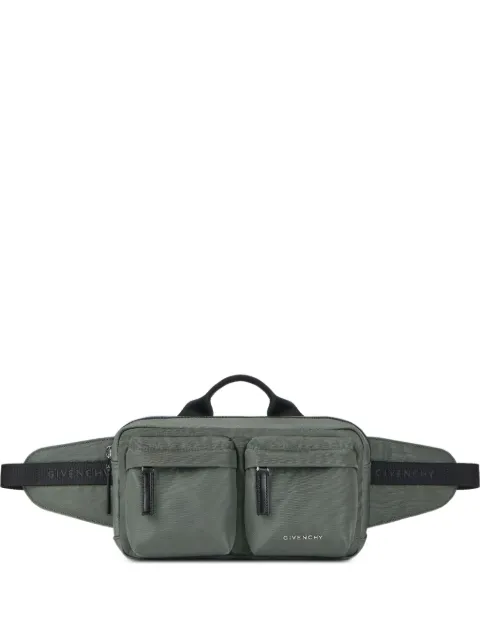 Givenchy Essential U medium logo-print multi-pocket belt bag Green BK50F8K17S