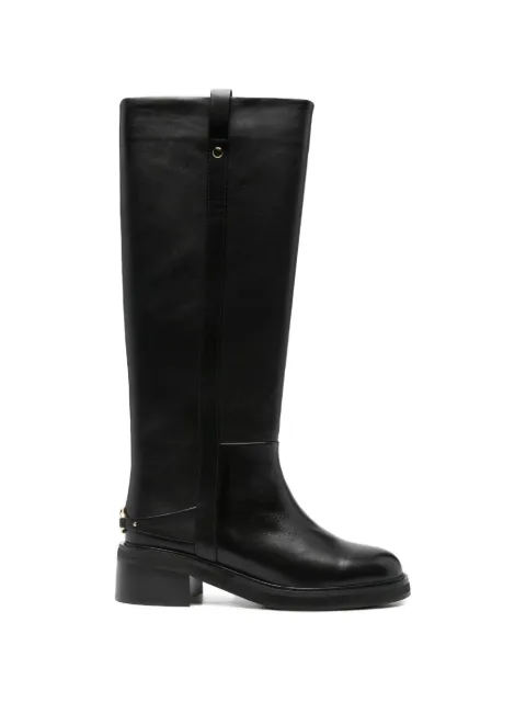 ADRIANNA FERETTI logo-plaque knee-high boots Black 603925212
