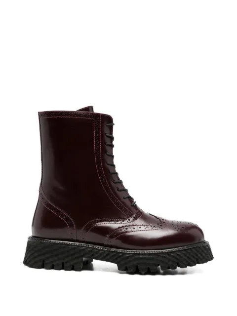 ADRIANNA FERETTI brogue-detail lace-up boots Red 601425206