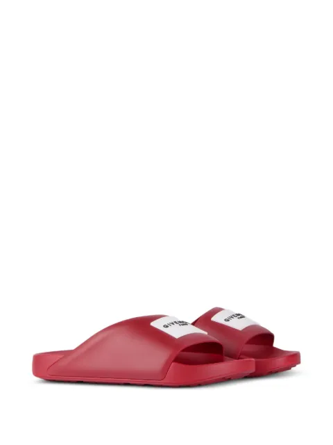 Givenchy logo-patch slides Red BH302MH1XL