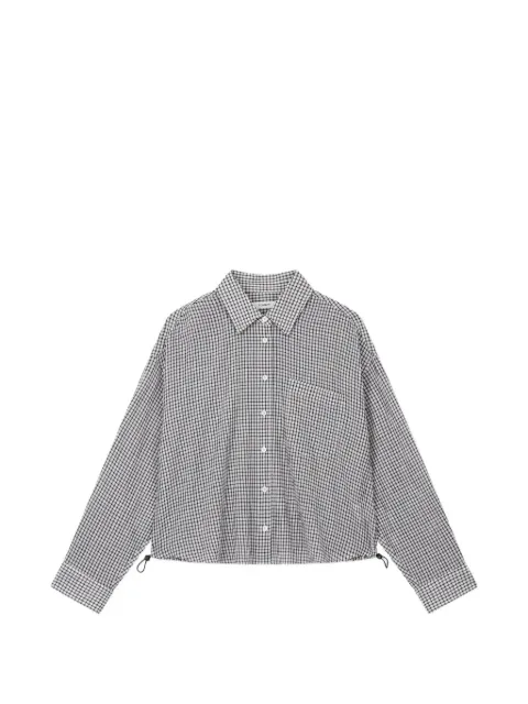 TOMBOY checkered drawstring shirt White 9106221226