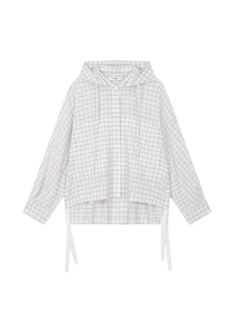 TOMBOY check-pattern hoodie shirt White 9106221210