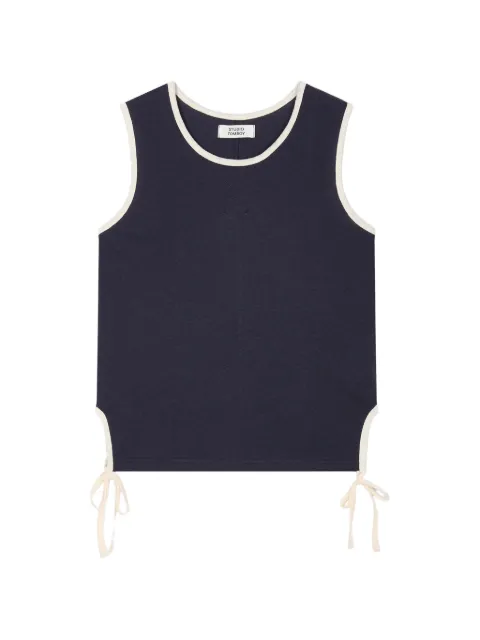 TOMBOY contrast-trim side-tie top Blue 9106222201