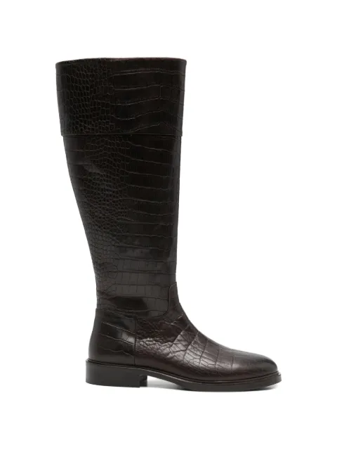 ADRIANNA FERETTI croc-effect knee-high boots Brown 601425212