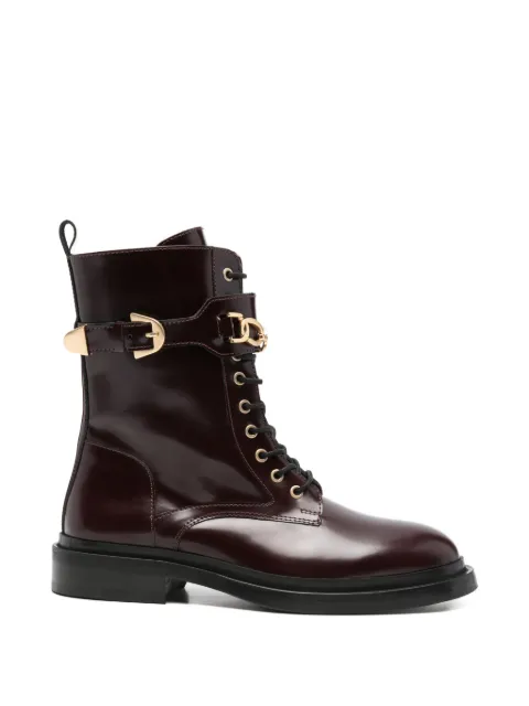 ADRIANNA FERETTI chain-link buckle-strap boots Red 601425205
