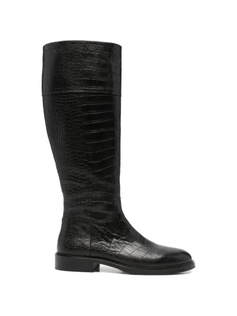 ADRIANNA FERETTI croc-effect knee-high boots Black 601425212