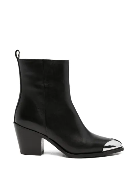ADRIANNA FERETTI metal-toe ankle boots Black 601425225