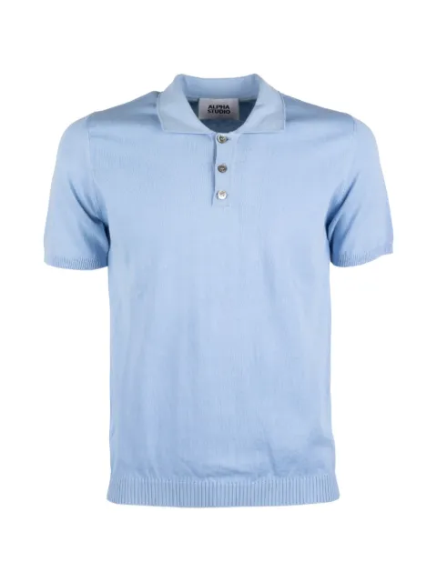 ALPHA STUDIO short-sleeve knitted polo shirt Blue 5043B1006