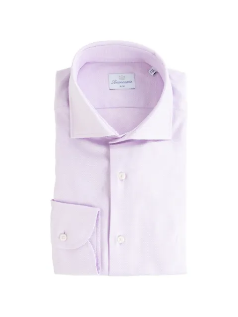 Brancaccio textured slim-fit shirt Pink VINCENTPDC0702