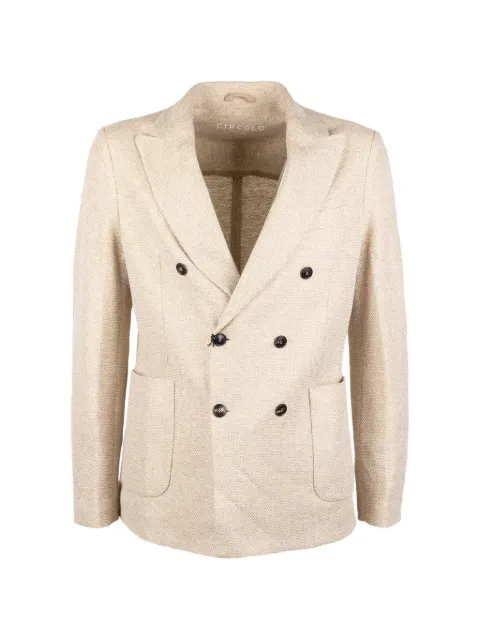 Circolo 1901 double-breasted textured blazer Neutrals CN5284