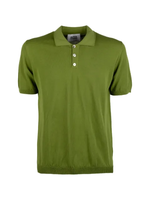 ALPHA STUDIO short-sleeve knitted polo shirt Green 5043B1015