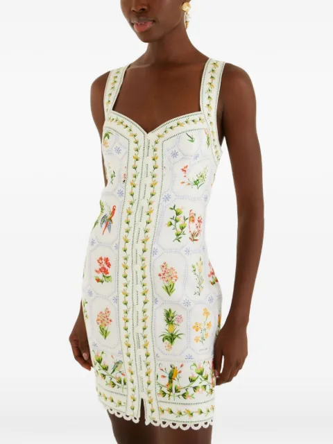 FARM Rio floral-print scallop-trim dress White 355441