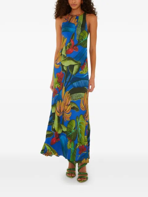 FARM Rio tropical-print maxi dress Blue 363551