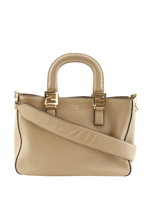 Fendi Pre-Owned 2000-2010 Small Leather Selleria FF Tote satchel Neutrals 30TP5SFE5M5EPZQD