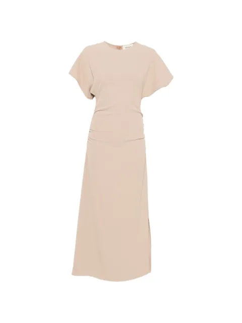 VICOLO ruched-detail midi dress Neutrals TAB1650