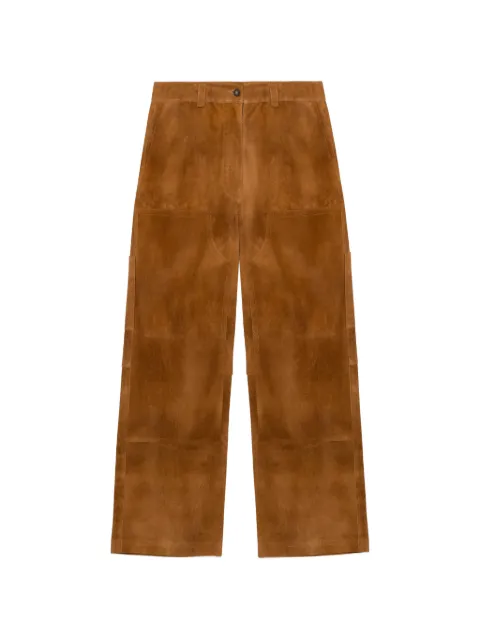 SIMKHAI Bates suede straight-leg trousers Brown 2264061SB