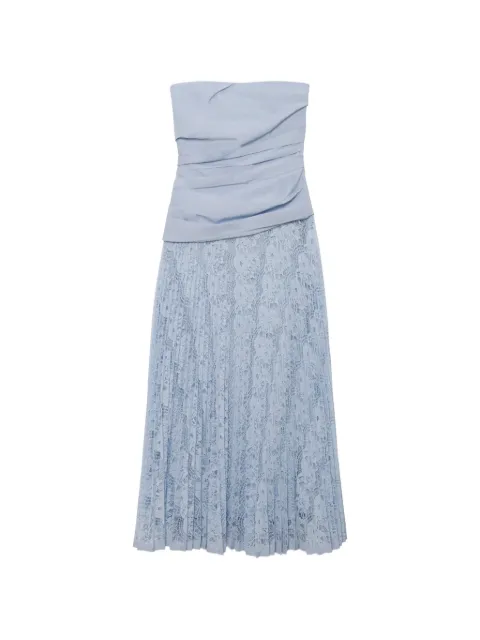 SIMKHAI Annalise lace-panelled strapless maxi dress Blue 2261252PK