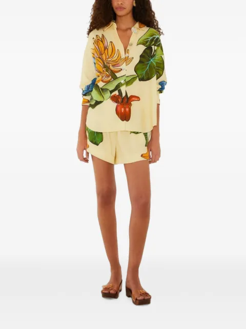 FARM Rio Banana Grapes tropical-print drawstring shorts Yellow 361907