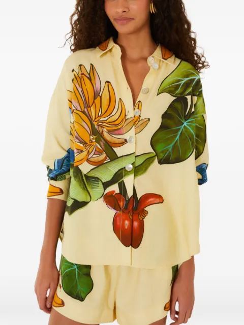 FARM Rio Banana Grapes button-up shirt Yellow 360777