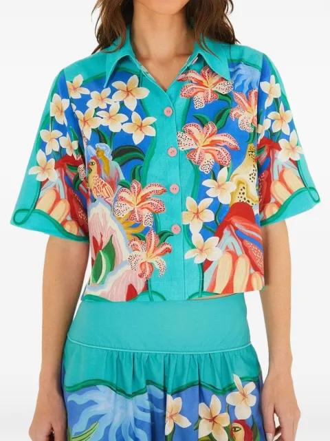 FARM Rio Garden of Life shirt Blue 357214