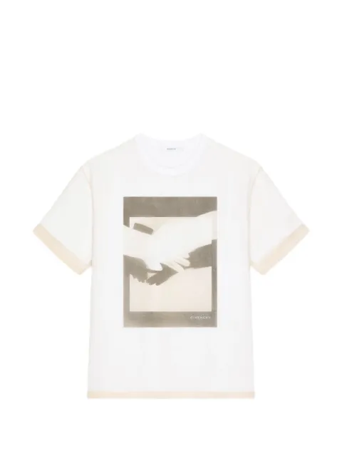 Givenchy graphic-print layered-trim T-shirt White BM71NK1YK0