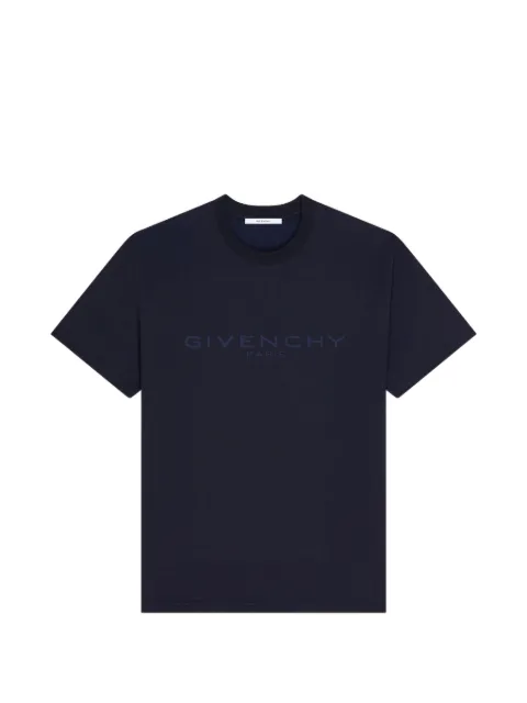 Givenchy logo-embroidered T-shirt Blue BM71NK3YSF
