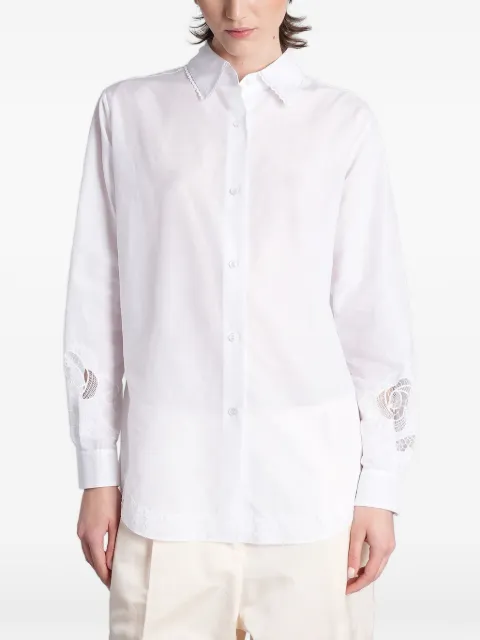 Magda Butrym lace-trimmed cut-out shirt White 457526