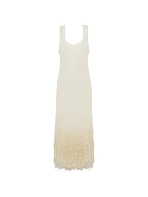 SIMKHAI Irisa sequin-embellished midi dress Neutrals 2261168CA
