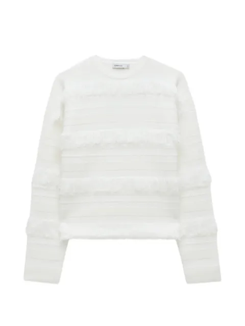 SIMKHAI Carrick fringe-trimmed sweater White 2262213K
