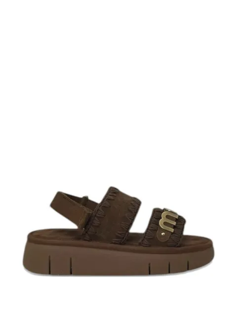 Mou Bounce logo-plaque sandals Brown MUSW531001A