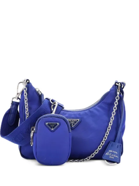 Prada Pre-Owned Re-Edition 2005 Shoulder Bag Tessuto Small crossbody bag Blue PMYH372ZPC1JPPXS