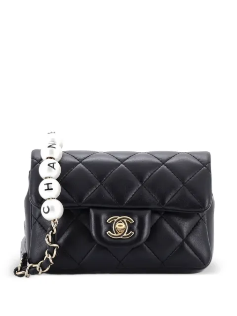 CHANEL Pre-Owned My Precious Pearls Waist Bag Quilted Lambskin Mini belt bag Black OBT766GC2UK7DUAU