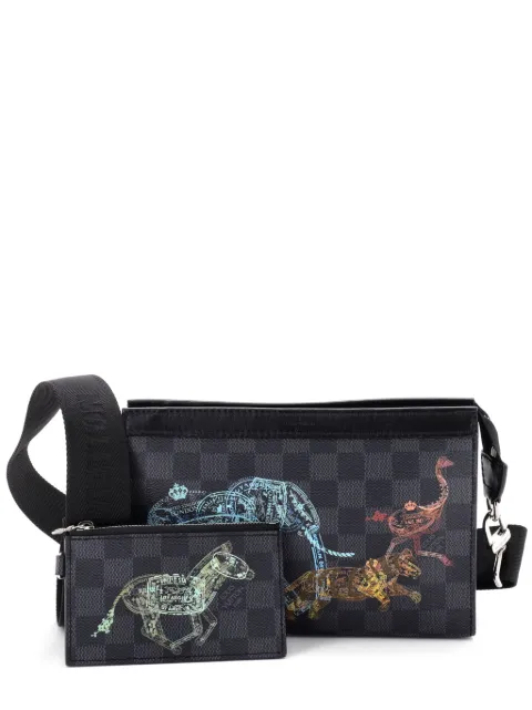 Louis Vuitton Pre-Owned Gaston Wearable Wallet Limited Edition Wild Animals Damier Graphite crossbody bag Black 6D1PBZR39UM25T37