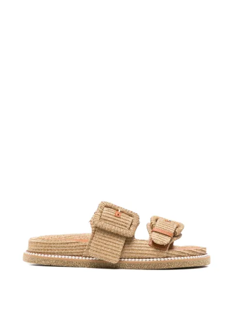 Rodo buckle-detail straw sandals Brown S011670662CUOIO