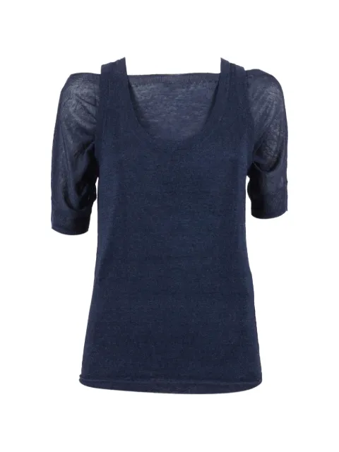 P.A.R.O.S.H. Babylon layered-effect top Blue BABYLON26D540976