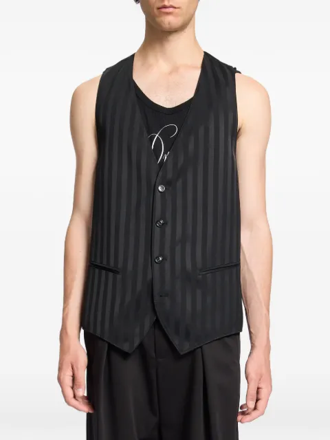 Ann Demeulemeester Juikko striped satin waistcoat Black B0012391FA705