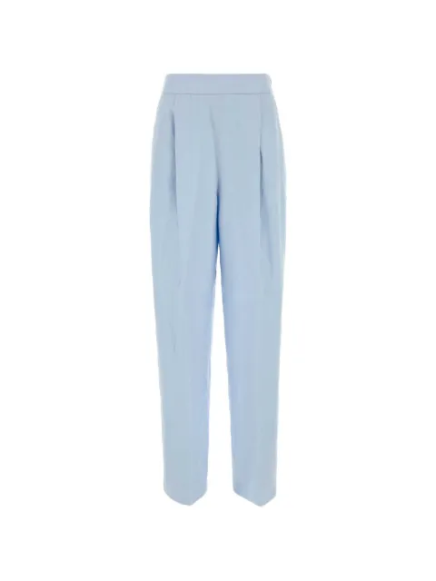 Agnona pleated linen trousers Blue T71008XU3049