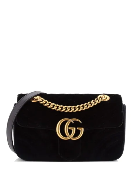 Gucci Pre-Owned GG Marmont Flap Bag Matelasse Velvet Mini shoulder bag Black ZPB9LDO9CP8XWGZ0