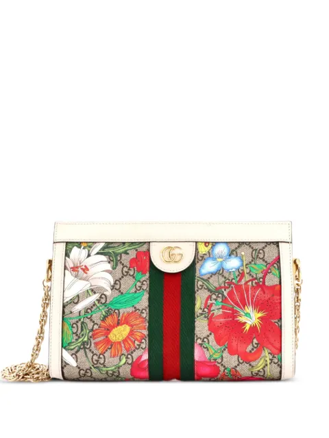 Gucci Pre-Owned Ophidia Chain Shoulder Bag Flora GG Coated Canvas Small crossbody bag Brown YAJ67PWPB8YNW14C