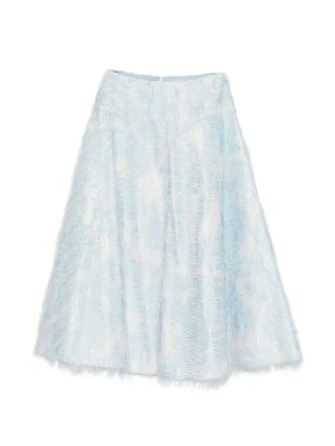 Antonio Marras feather-effect A-line midi skirt Blue MGOM263