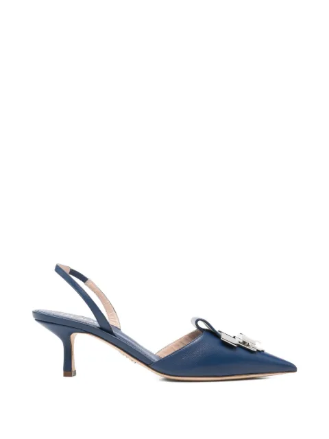 Rodo buckle-detail slingback pumps Blue S011540127BLUNOTTE