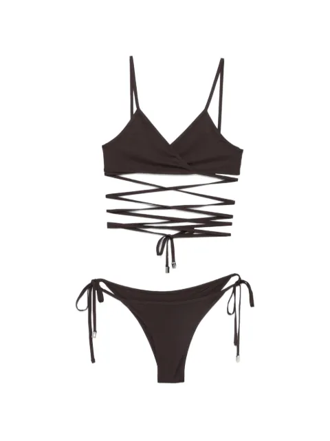 The Attico wrap-around side-ties bikini Brown 260WBC00009PAA113AA
