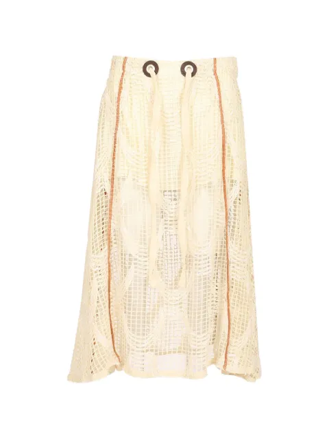 Durazzi Milano net drawstring midi skirt Neutrals SS25SK07071RET