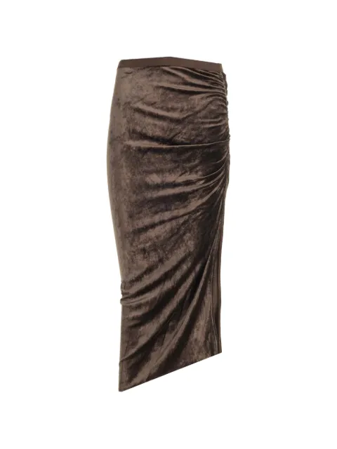 Rick Owens Lilies Svita ruched skirt Brown LI02D5310